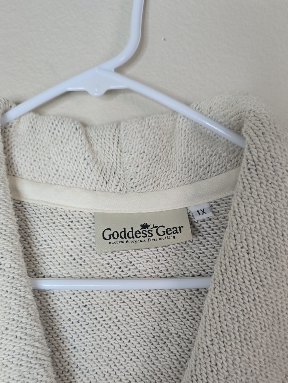 Goddes Gear Natural  Fiber Knit Swing Jacket Shawl Collar Grey Size 1X - Picture 2 of 6